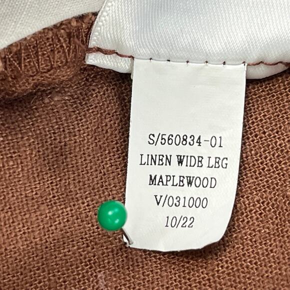 Old Navy Linen Wide Leg Pants Women’s SZ XXL Brown Raw Ham Pockets - Picture 7 of 11